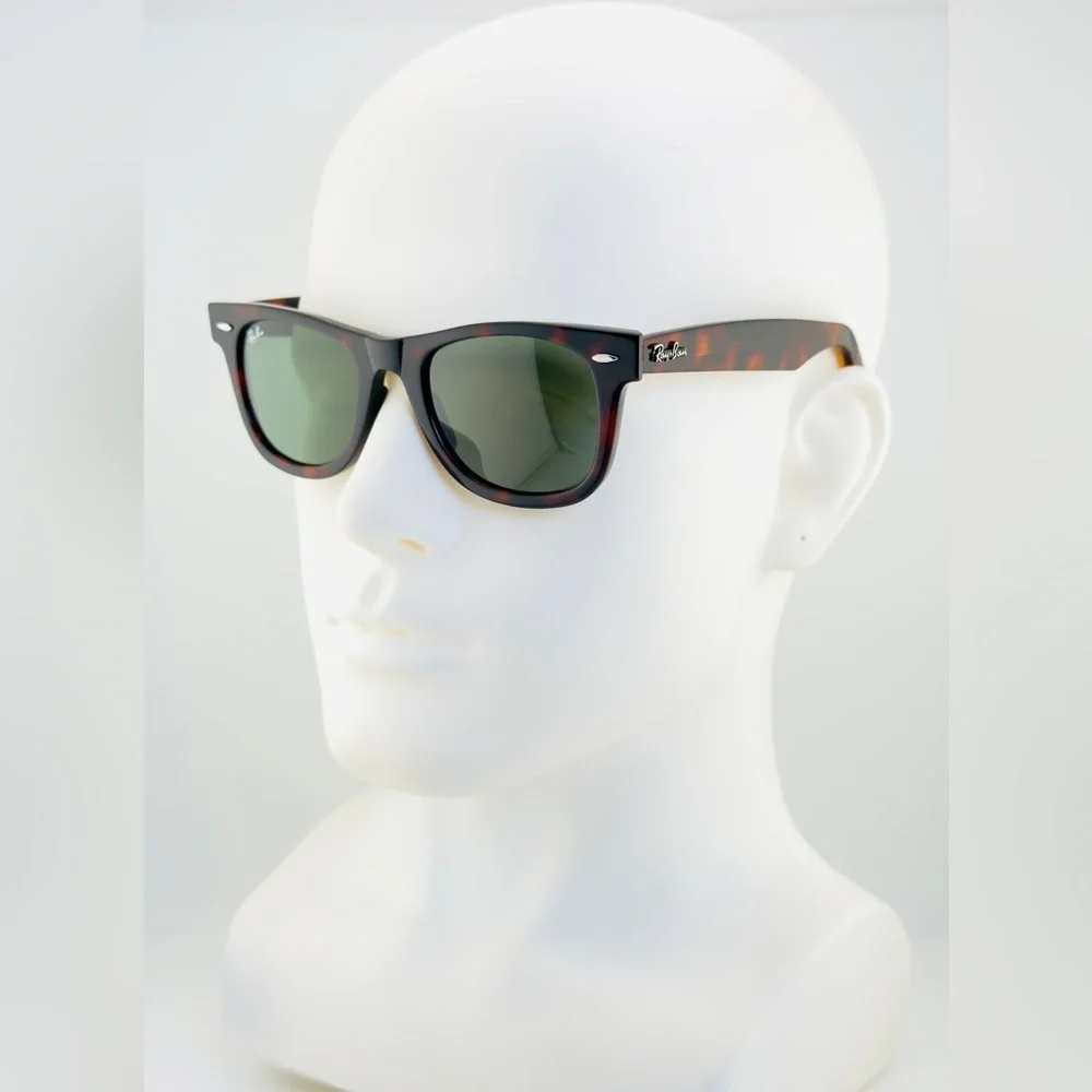 Ray-Ban Sunglasses RB2140 Original Wayfarer Tortoise Frame Green Lenses 50mm